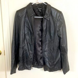STYLE & CO. Petite | Woman’s Genuine Leather Jacket Size Medium w/ pockets